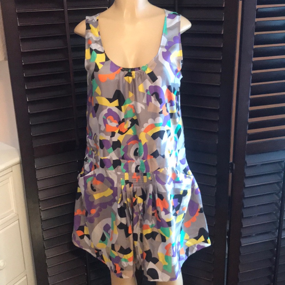 See by Chloe Dress Multicolor Gray Purple Satin 12